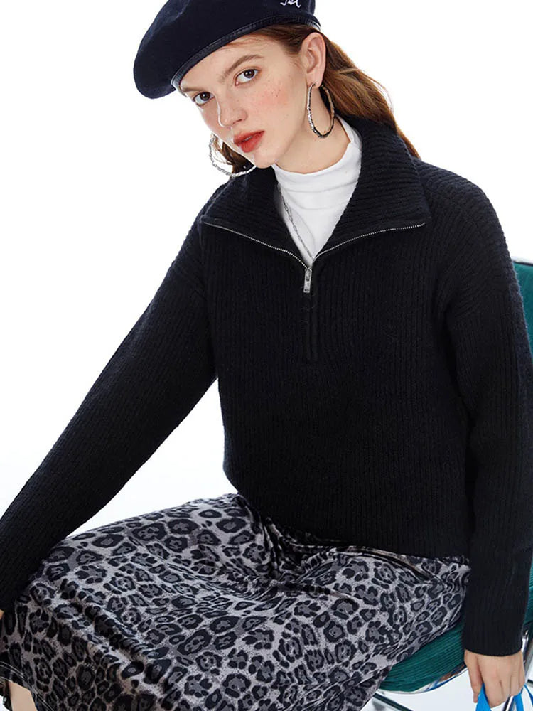 Ava | Zipper Front Casual Sweater