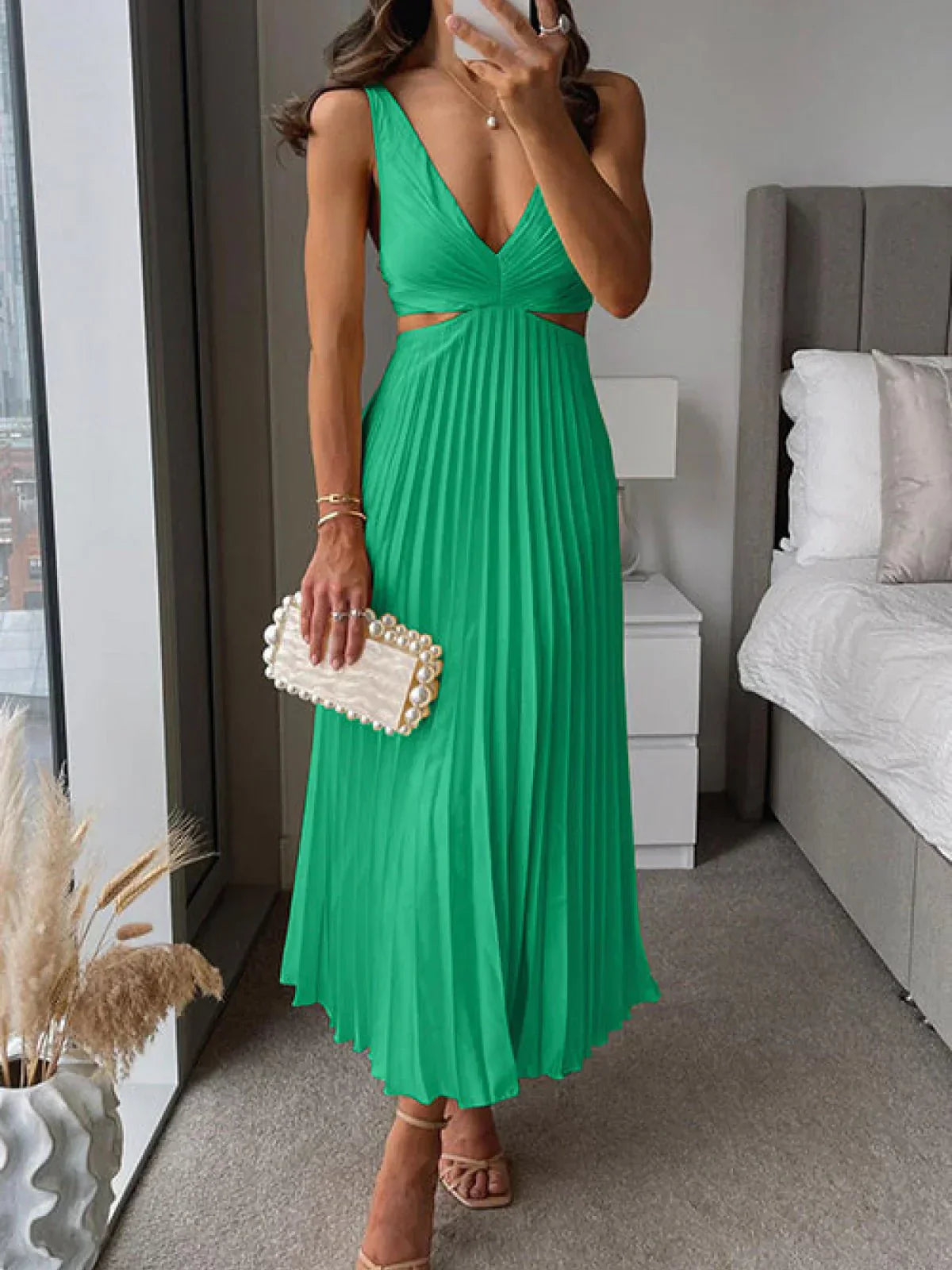 Selene™ | Cutout Waist Loose Midi Dress