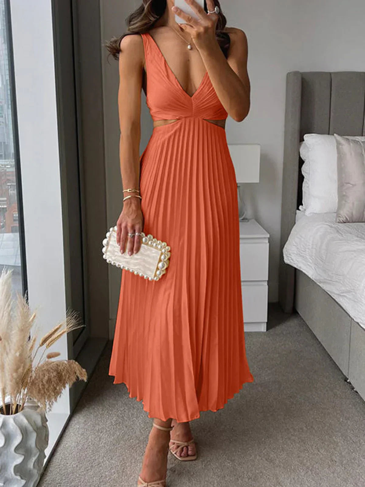 Selene™ | Cutout Waist Loose Midi Dress