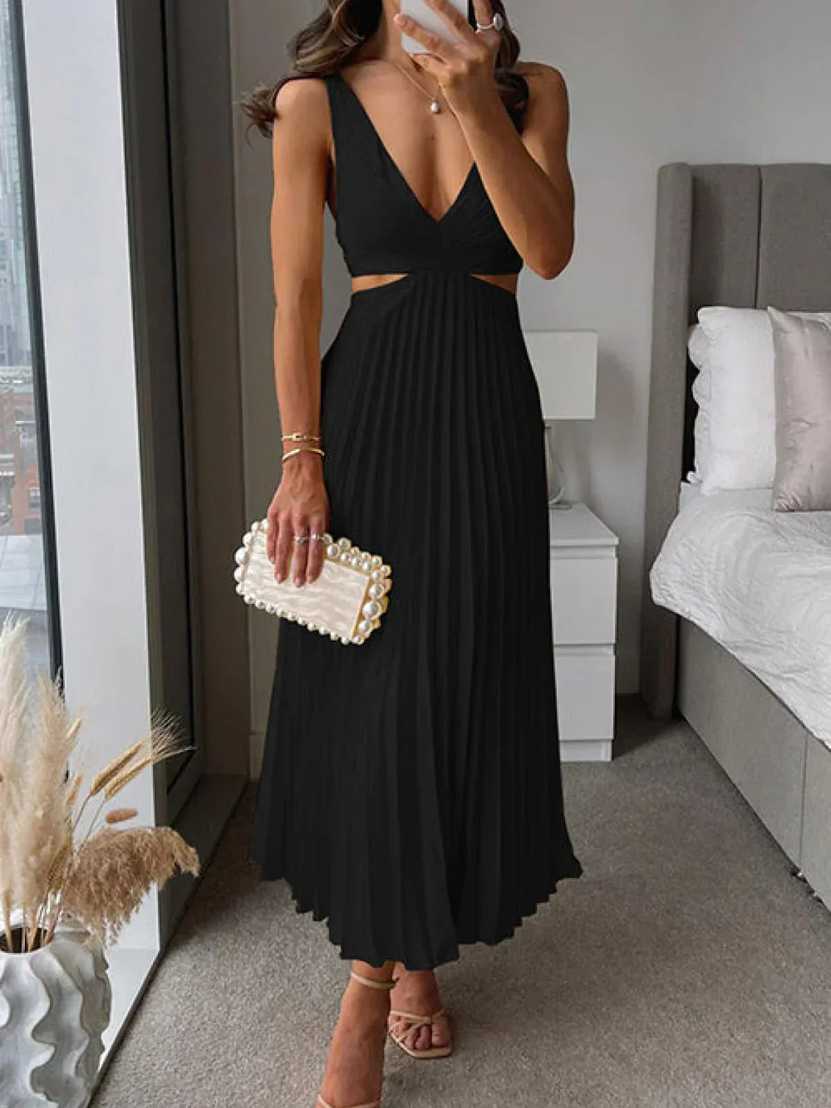 Selene™ | Cutout Waist Loose Midi Dress