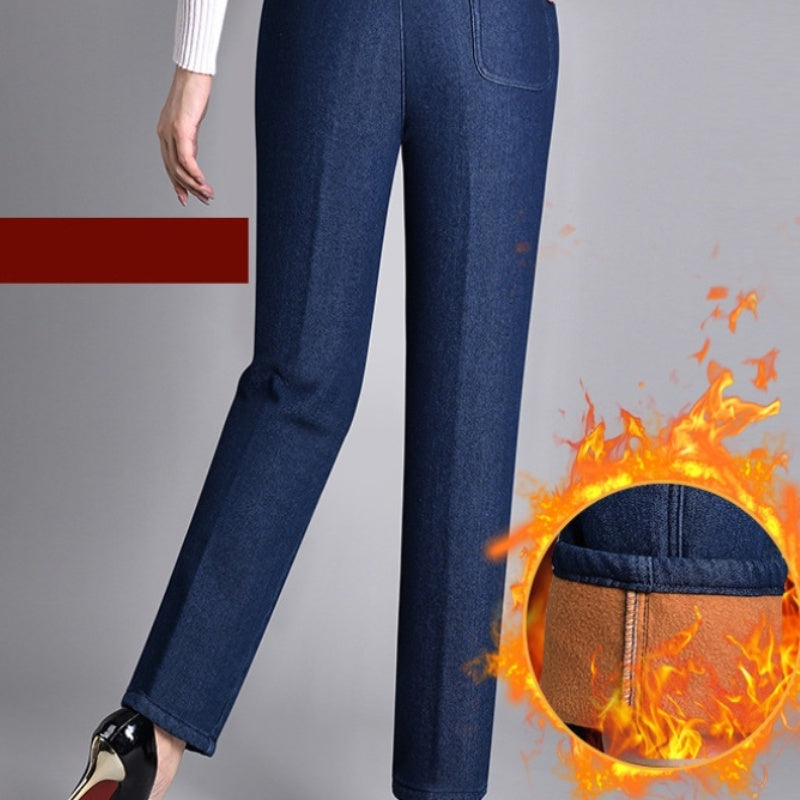 Laluna® | Damesjeans met zijzakken en elastische taille