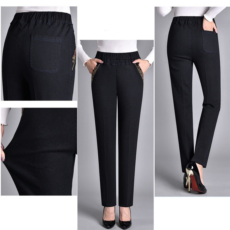 Laluna® | Damesjeans met zijzakken en elastische taille